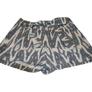 J.Crew Blue Ikat Linen Cotton Shorts Size 6 Pull On Summer Resort